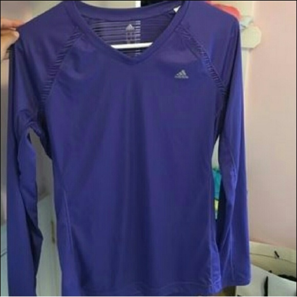 adidas Tops - Purple adidas long sleeve athletic climacool shirt